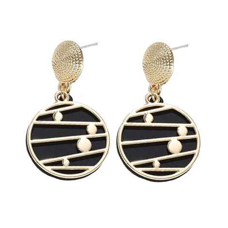 Buy Ferosh Elysia Golden Black Circular Drop Earrings - Purplle