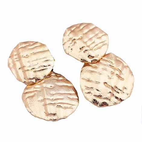 Buy Ferosh Flavio Golden Metallic Crepe Earrings - Purplle