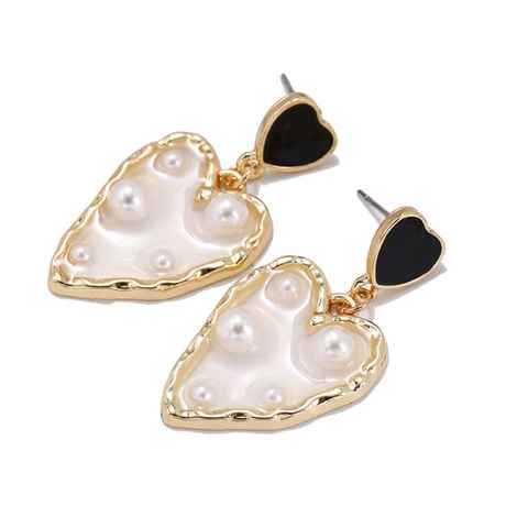 Buy Ferosh Glenis Melting Pearl Heart Golden Drop Earrings - Purplle