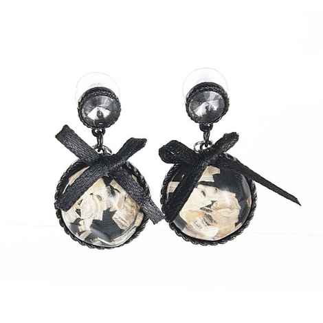 Buy Ferosh Iniya Party Black Sparkly Bow Stud Earrings - Purplle
