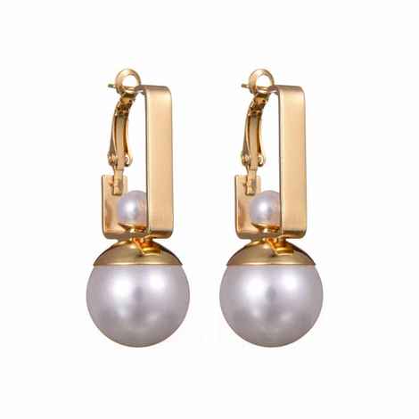 Buy Ferosh Izel Royal Golden Pearl Drop Earrings - Purplle