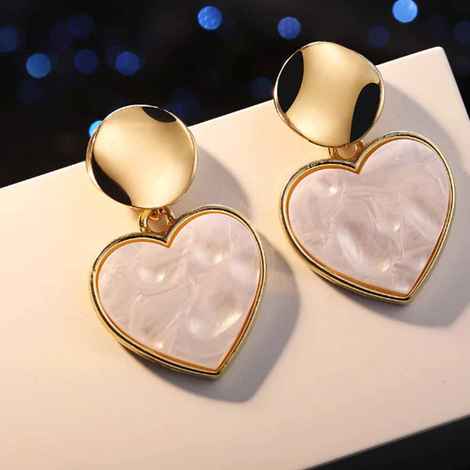 Buy Ferosh Neisha Forever Love Golden Stone Earrings - Purplle