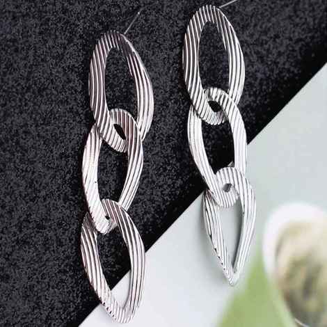 Buy Ferosh Silverio Metallic Intertwined Earrings - Purplle
