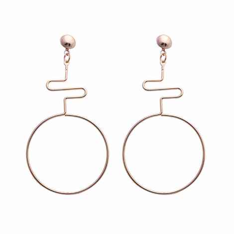 Buy Ferosh Tierra Curved Twisted Open Circle Drop Earrings - Purplle