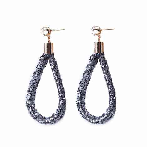 Buy Ferosh Vincente Sparkly Silver Gray Drop Earrings - Purplle