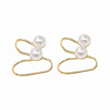 Buy Ferosh Cortez Pearl-Enriched Golden EarClip - Purplle
