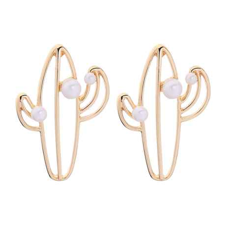 Buy Ferosh Flavia Golden Pearl Cacti Stud Earrings - Purplle