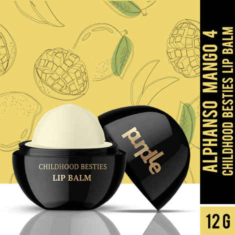 Buy Purplle Childhood Besties Lip Balm with SPF, Alphonso Mango 4 | Hydrating | Moisturising | Sun Protection | Non-sticky | Nourishing (12 g) - Purplle