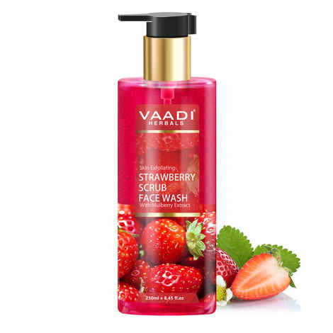 Buy Vaadi Herbals Strawberry Scrub Face Wash with Mulberry Extract (250 ml) - Purplle