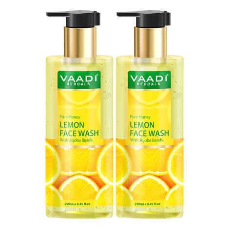 Buy Vaadi Herbals Pack of 2 Pure Honey Lemon Face Wash with Jojoba Beads (250 ml x 2) - Purplle