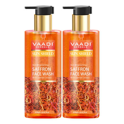 Buy Vaadi Herbals Pack of 2 Skin Whitening Saffron Face Wash with Sandal Extract (250 ml x 2) - Purplle