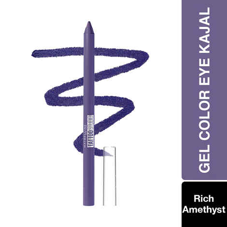 Buy SHORT: Maybelline New York Tattoo gmel Colored Kajal, Matte Finish, Rich Amethyst, 1.2 gm - Purplle
