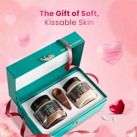 mCaffeine Body Polishing Gift Hamper for Rakhi| Surprise Your Loved Ones with Signature Coffee Body Scrub and Body Butter in a Premium Box ,350 gm
