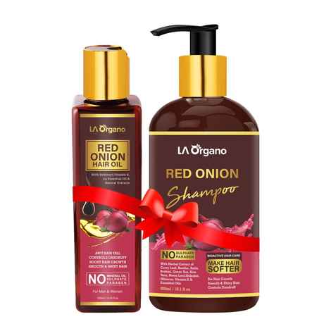 Buy LA Organo Red Onion Hair Oil+Red Onion Shampoo(Pack of 2) - Purplle