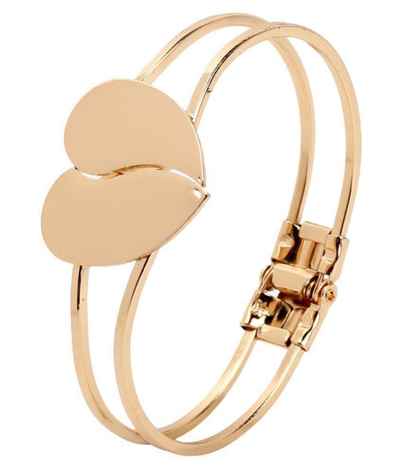 Buy Femnmas Golden Heart Shape Bracelet - Purplle
