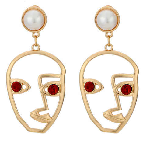 Buy Femnmas Red Face Earring - Purplle
