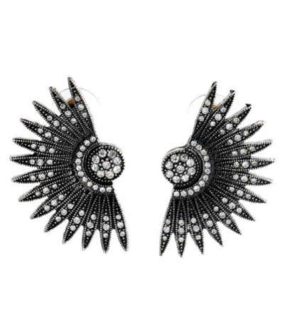 Buy Femnmas Black Designer Fan Statement Earring - Purplle