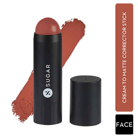 SUGAR Cosmetics Face Fwd Corrector Stick | Full Coverage | Matte Finish & Longlasting Formula - 02 Onward Orange (Orange Corrector Stick)