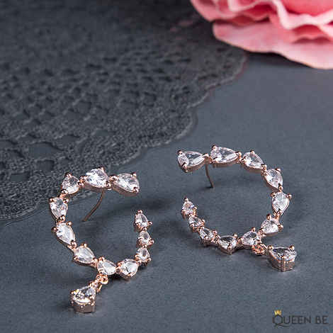 Buy Queen Be Rosy Gleam Earrings - Purplle