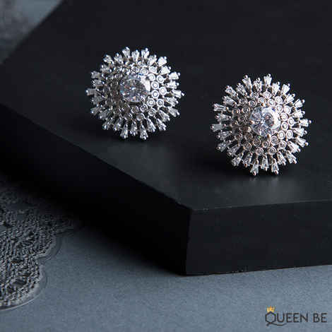 Buy Queen Be Ornate Wonder White Earrings - Purplle