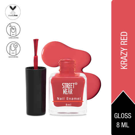 Buy STREET WEAR® Nail Enamel (Revamp) Krazy Red (8 ml) - Purplle