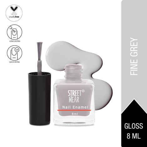 Buy STREET WEAR® Nail Enamel (Revamp) Fine Grey (8 ml) - Purplle
