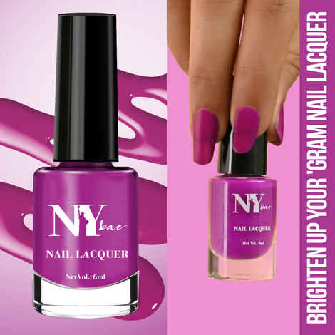Buy NY Bae Brighten Up Your 'Gram Nail Lacquer - Neon Purple 3 (6 ml) | Purple | Glossy Finish | High Colour Payoff | Chip Resistant | Long lasting | One Swipe Application | Cruelty Free - Purplle
