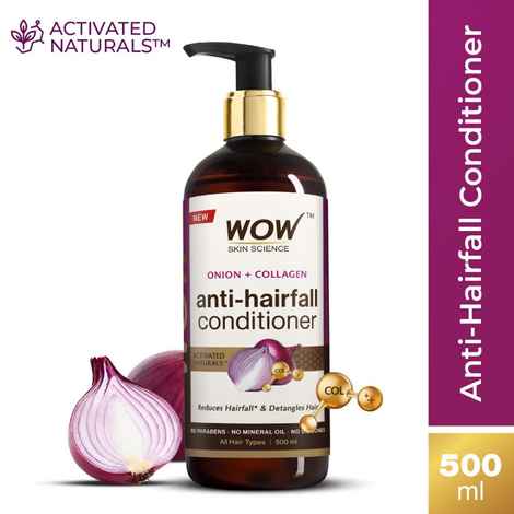 WOW Skin Science Onion & Collagen Anti-Hairfall Conditioner | Reduces Hairfall | Detangles Hair | Smoothens Hair | Reduces Hair Breakage | Strengthens Weak Hair Strands | Boosts Hair Thickness | New & Improved Formulation- 500 ml