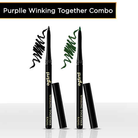 Buy Purplle Kajal Winking Together Combo, Dark Green & Black Combo of 2 - Purplle
