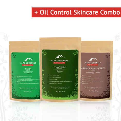 Buy Alps Goodness Oil Control Skincare Combo with Tea tree, Arabica A++ Coffee and Neem Powder - Purplle