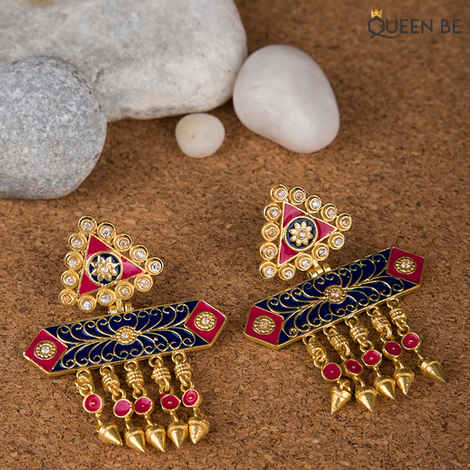 Buy Queen Be Geometric Flair Earrings - Purplle