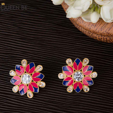 Buy Queen Be Floral Kaleido Earrings - Purplle