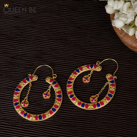 Buy Queen Be Colour Burst Hoop Earrings - Purplle