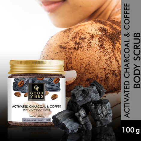Buy Good Vibes Skin Glow Body Scrub - Activated Charcoal and Coffee (100 gm) - Purplle