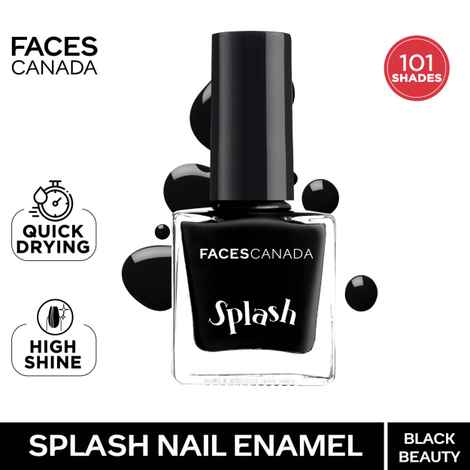 Buy FACES CANADA Ultime Pro Splash Nail Enamel - Black Beauty 15 (8ml) | Quick Drying | Glossy Finish | Long Lasting | No Chip Formula | High Shine Nail Polish For Women | No Harmful Chemicals - Purplle