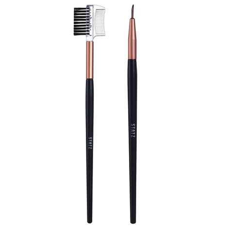 Buy Gary Statz Ergonomic Professional 2 in 1 EyeBrow Brush & Eye Liner Brush - Combo Pack of 2 - Purplle