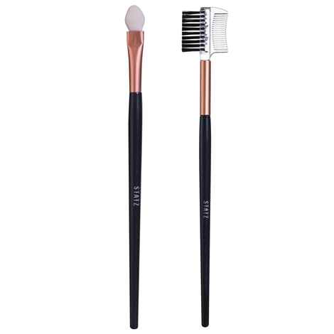 Buy Gary Statz Ergonomic Professional 2 in 1 EyeBrow Brush & Eye Shadow Applicator - Combo Pack of 2 - Purplle