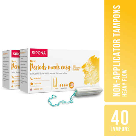 Buy Sirona FDA Approved Premium Digital Tampon (Heavy Flow) - (2 Pack - 20 Tampon Each) - Purplle