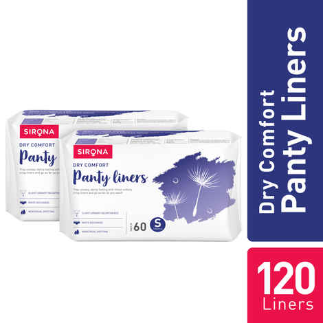 Buy SIRONA Ultra-Thin Premium Panty Liners (Regular Flow) – 60 Counts (Pack of 2) - Small - Purplle