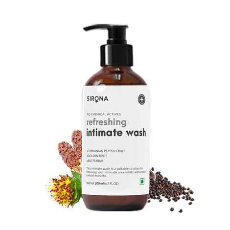 Buy Sirona Natural pH balanced Intimate Wash with 5 Magical Herbs & No Chemical Actives - Helps Reduce Odor, Itching & Maintains Hygiene for Men and Women - 200 ml - Purplle