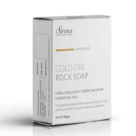 Buy Sirona Handmade Gold Ore Bath Soap Bar | Made with Real Gemstone Corundum│ NO Chemicals – 50 gm - Purplle
