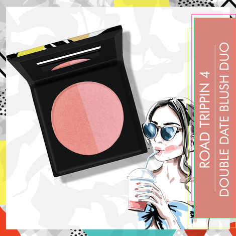 Stay Quirky Double Date Blush Duo| Blendable| Lightweight| SPF protection| Road trippin -4 (6 gm)
