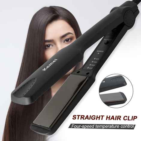 Buy Kemei KM 329 Temperature Control Professional Hair Straightener (Black) - 1 Pc - Purplle