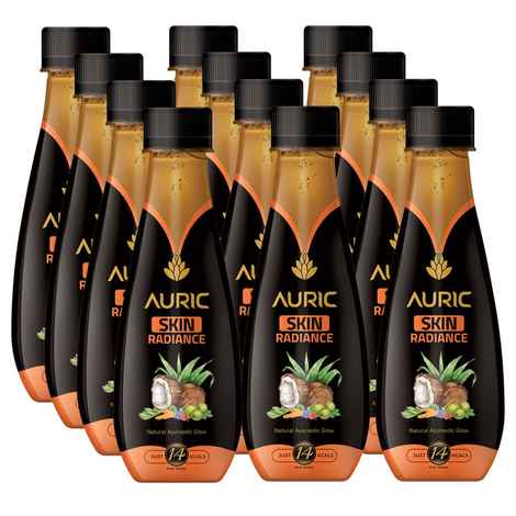Buy Auric Skin Radiance Juice for Glowing Skin, All Natural Glowing Skin Powered by Superherbs and Coconut Water (250 ml * 12) - Purplle