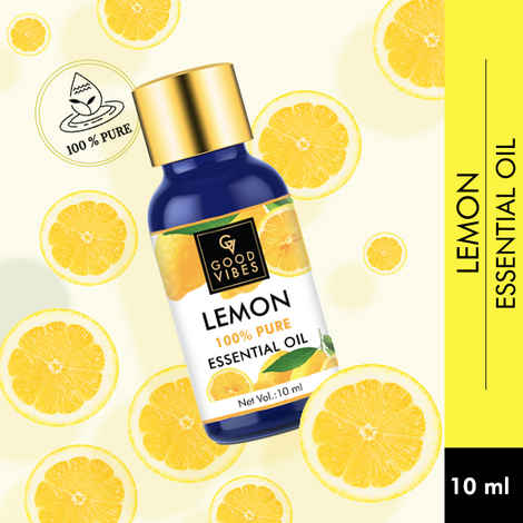 Buy Good Vibes Lemon 100% Pure Essential Oil | Anti-Dandruff, Hairfall Control, Skin Brightening | 100% Vegetarian, No GMO, No Animal Testing (10 ml) - Purplle