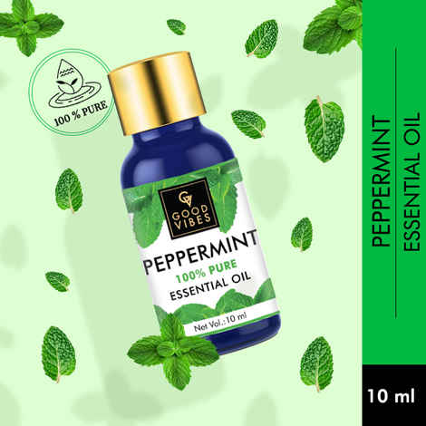 Buy Good Vibes Peppermint 100% Pure Essential Oil | Anti-Fungal, Hair Growth, Cures Skin | 100% Vegetarian, No Synthetics, No Animal Testing (10 ml) - Purplle