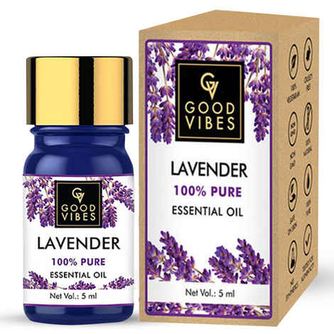 Buy Good Vibes Lavender 100% Pure Essential Oil | Skin Smoothening, Hair Growth | 100% Vegetarian, No GMO, No Synthetics, No Animal Testing (5 ml) - Purplle