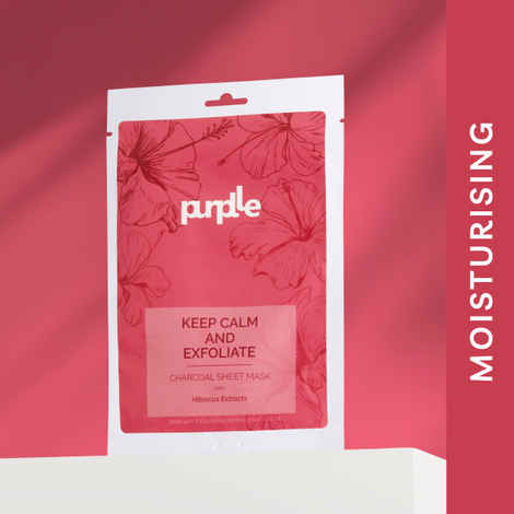 Buy Purplle Exfoliating Charcoal Sheet Mask with Hibiscus Extracts | All Skin Types | Brightening | Boosts Collagen | Moisturising | Anti-acne (20 ml) - Purplle