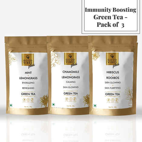 Buy Good Vibes Immunity Boosting Green Tea - Pack of 3 ( 50 g X 3) - Purplle