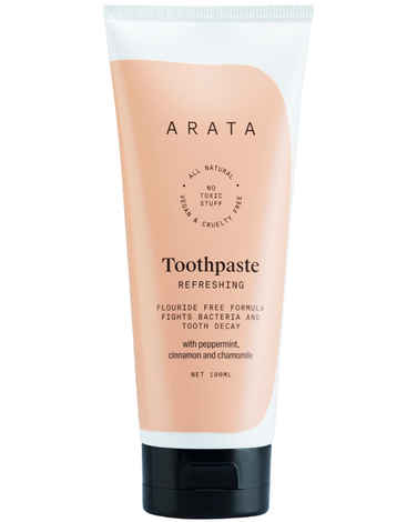 Buy Arata Natural Refreshing Toothpaste with Peppermint ,Cinnamon & Chamomile || All Natural ,Vegan & Cruelty Free || Flouride Free Formula Fights Bacteria & Tooth Decay -100 ml - Purplle